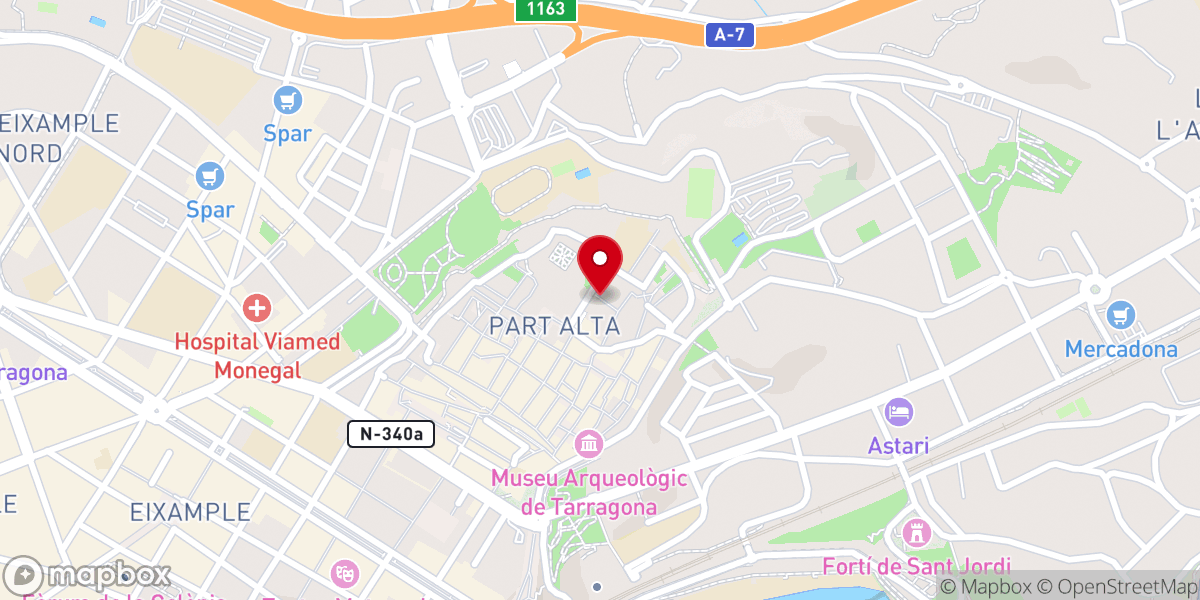 Map showing location of Capilla de Santa Tecla