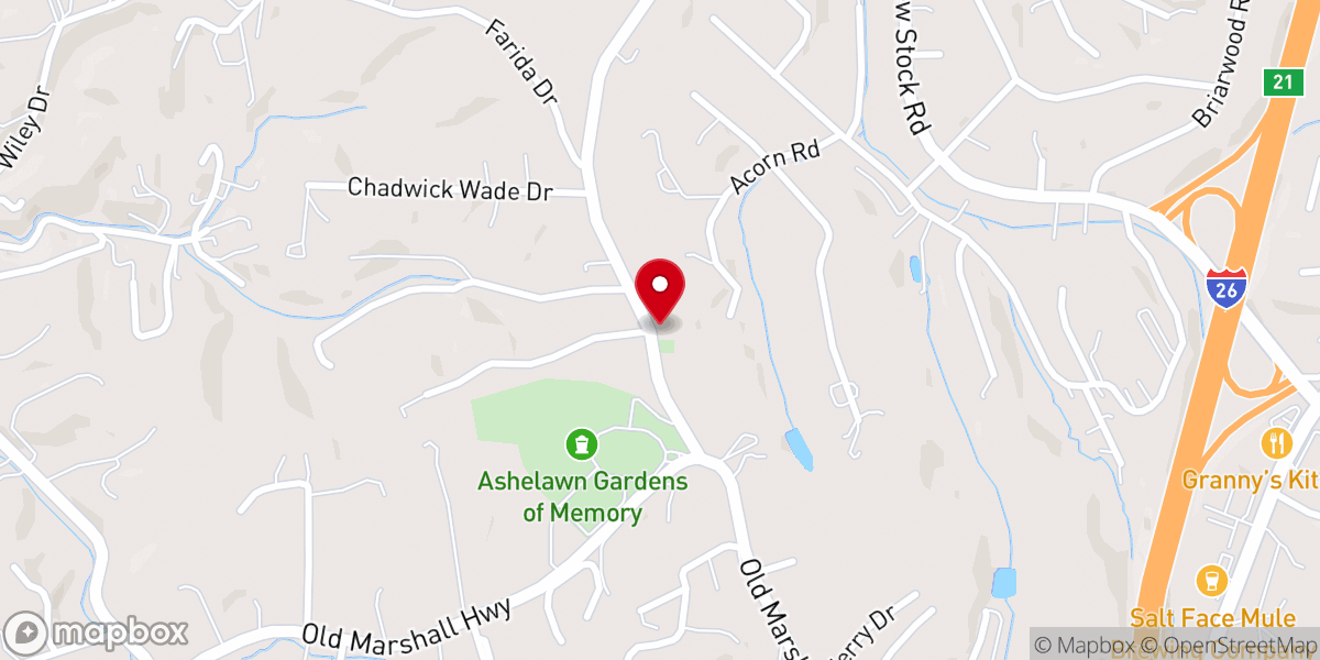Map showing location of Alexander Chapel United Methodist