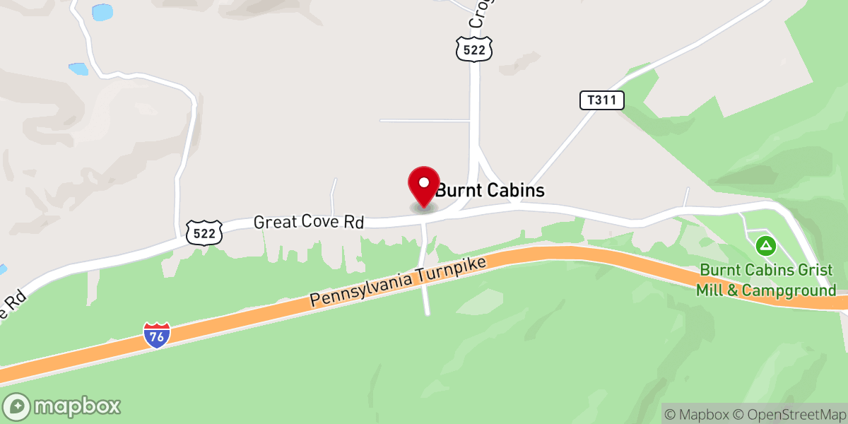 Map showing location of Little White Church