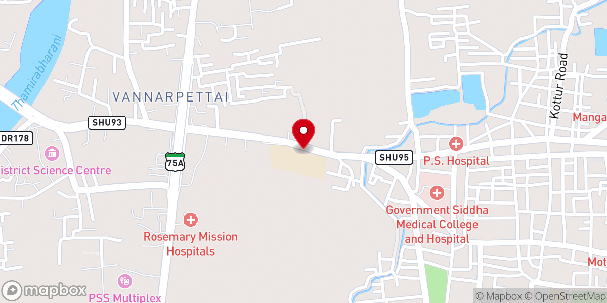 Map showing location of C.S.I Holy Trinity Cathedral Palayamkottai