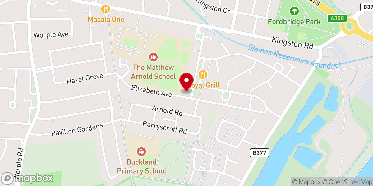 Map showing location of Laleham Methodist Church