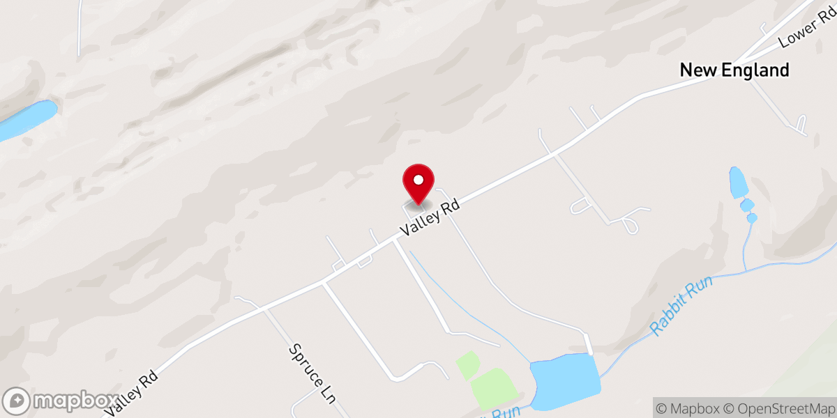 Map showing location of New England Valley Mennonite Church
