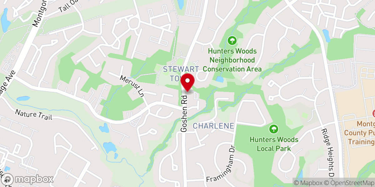 Map showing location of Goshen United Methodist Church