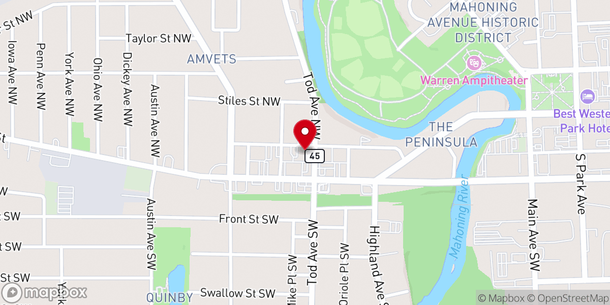 Map showing location of Tod Avenue United Methodist Church