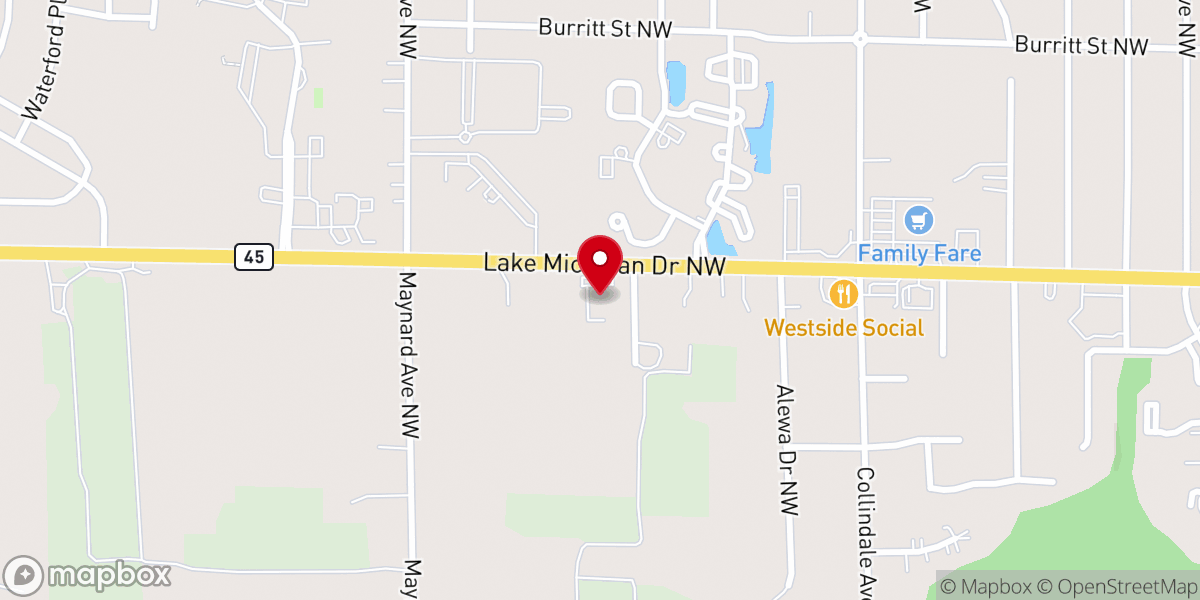 Map showing location of Grace Life Bible Church