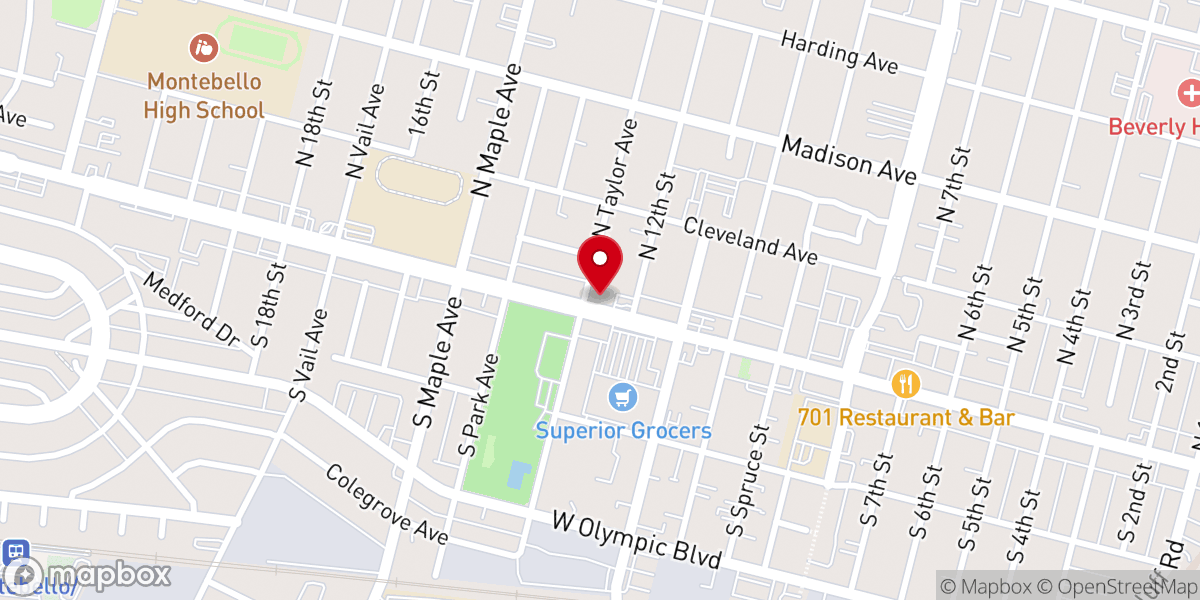 Map showing location of First United Methodist Church Of Montebello