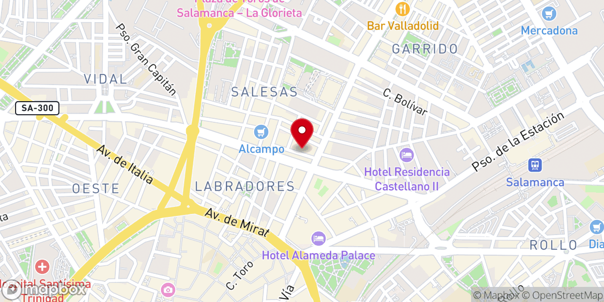 Map showing location of Movimiento Misionero Mundial Salamanca