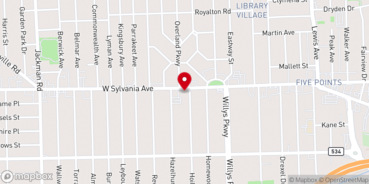 Map showing location of Pilgrim Church