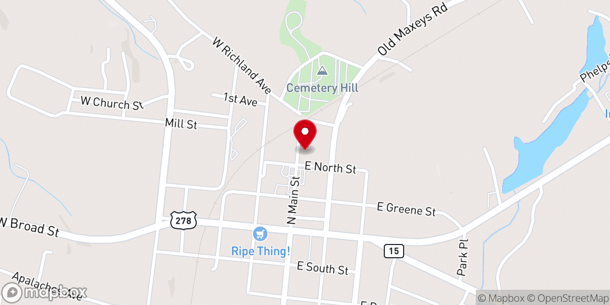 Map showing location of Episcopal Church of The Redeemer