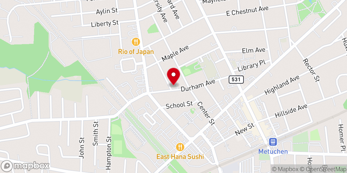 Map showing location of Second Baptist Church Of Metuchen