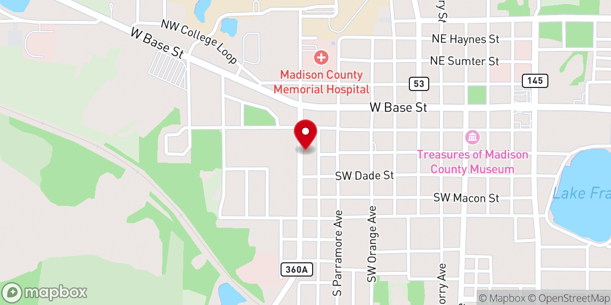 Map showing location of Shiloh Missionary Baptist Church