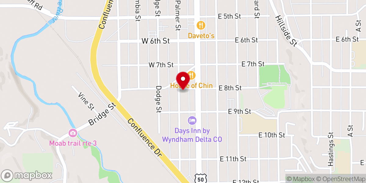 Map showing location of Thunder Mountain Church of Christ