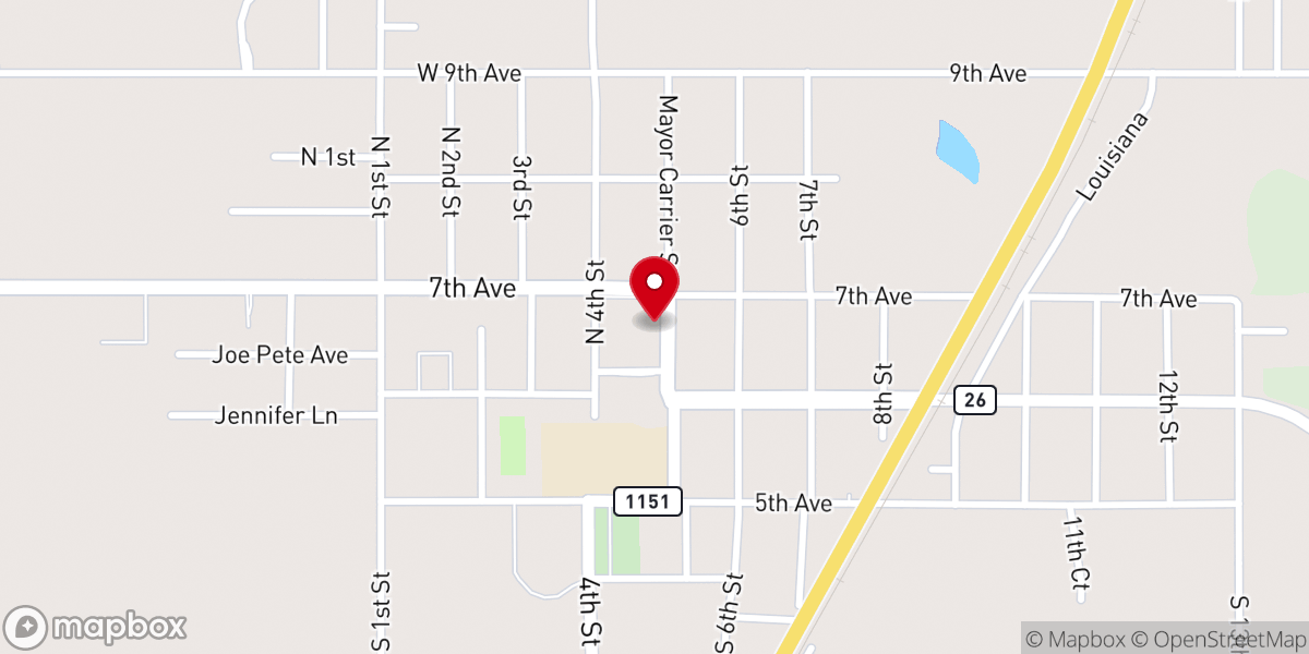Map showing location of Allen Parish LSU AgCenter