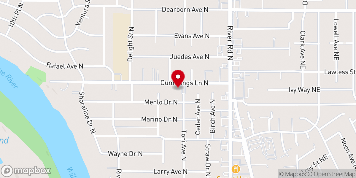 Map showing location of John Knox Presbyterian Church
