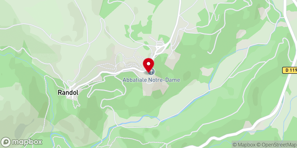 Map showing location of Abbaye Notre Dame de Randol