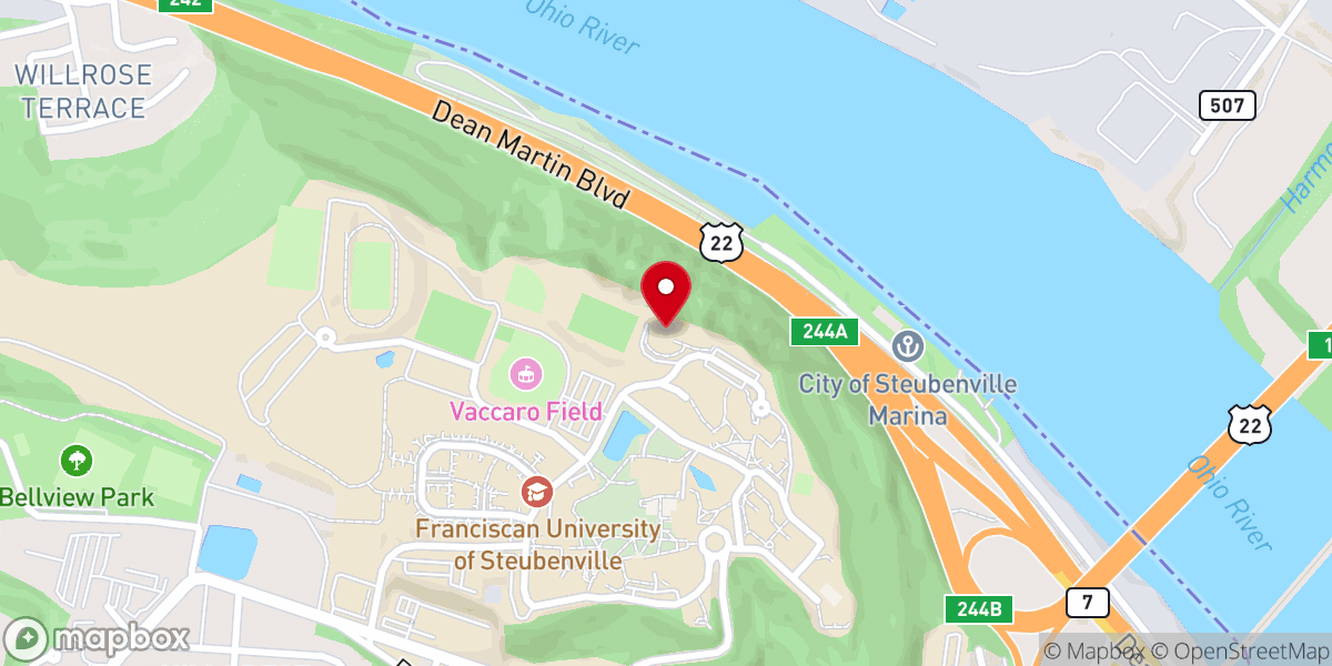 Map showing location of Holy Spirit Friary