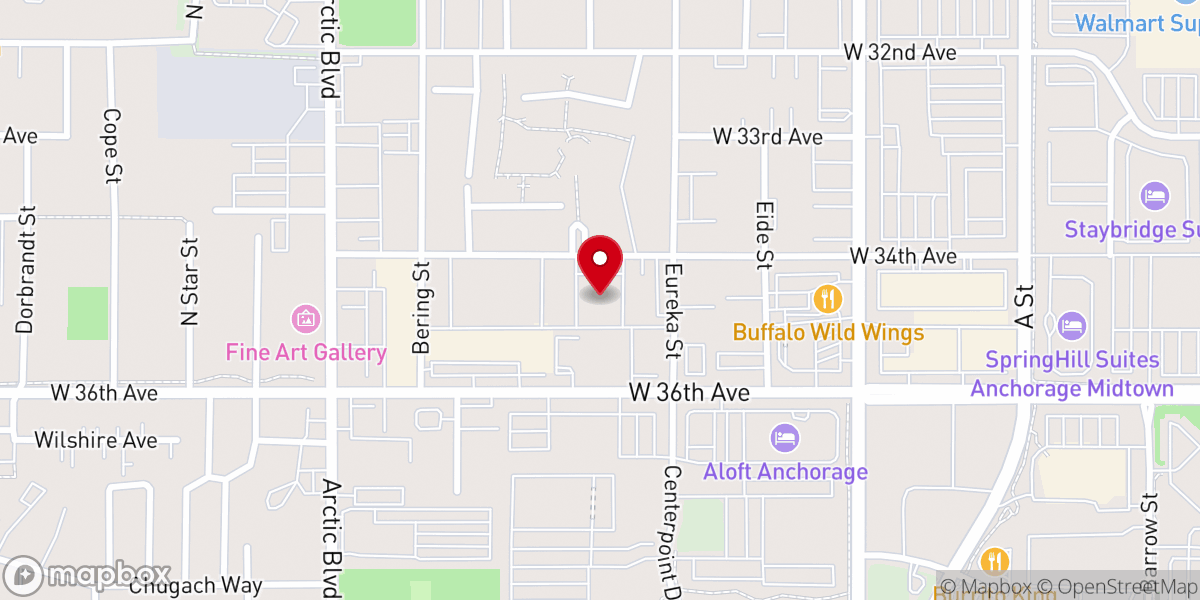 Map showing location of Anchorage Korean Seventh-day Adventist Church