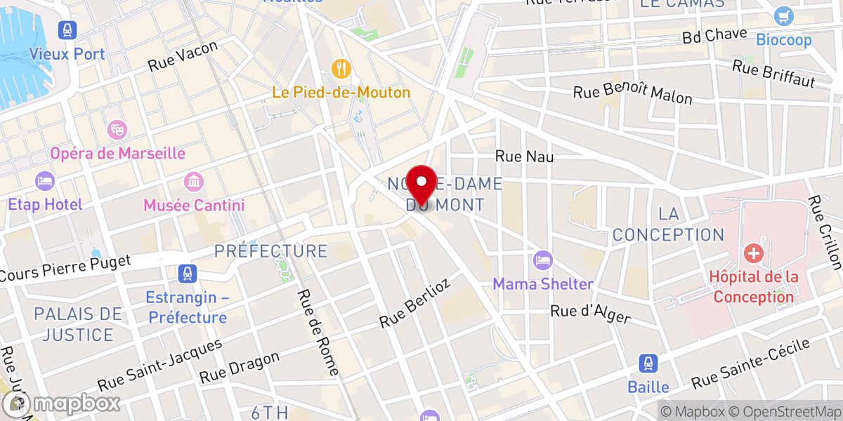 Map showing location of Église Notre-Dame-du-Mont de Marseille