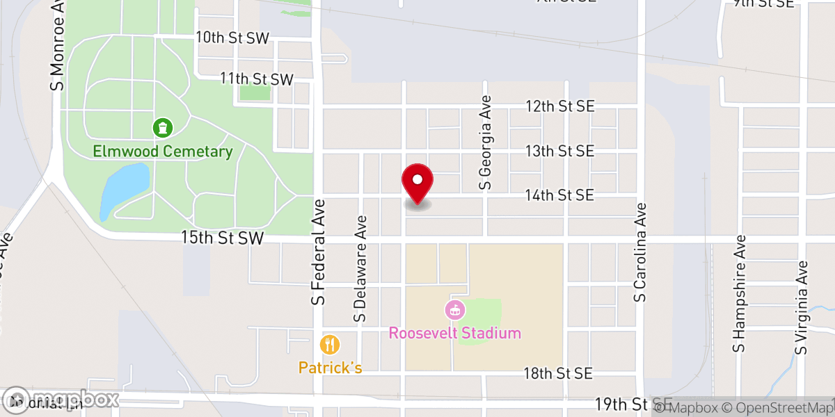 Map showing location of Wesley United Methodist Church
