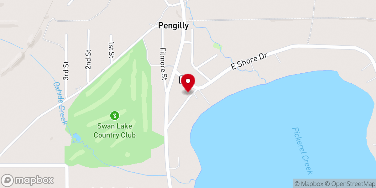 Map showing location of Pengilly United Methodist Church
