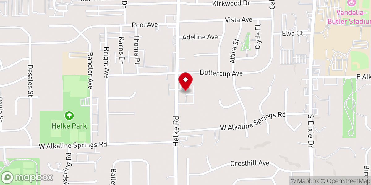 Map showing location of Vandalia Baptist Temple