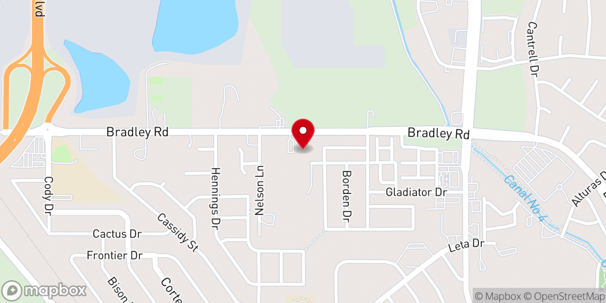 Map showing location of Bradley Road Baptist Church in Colorado Springs