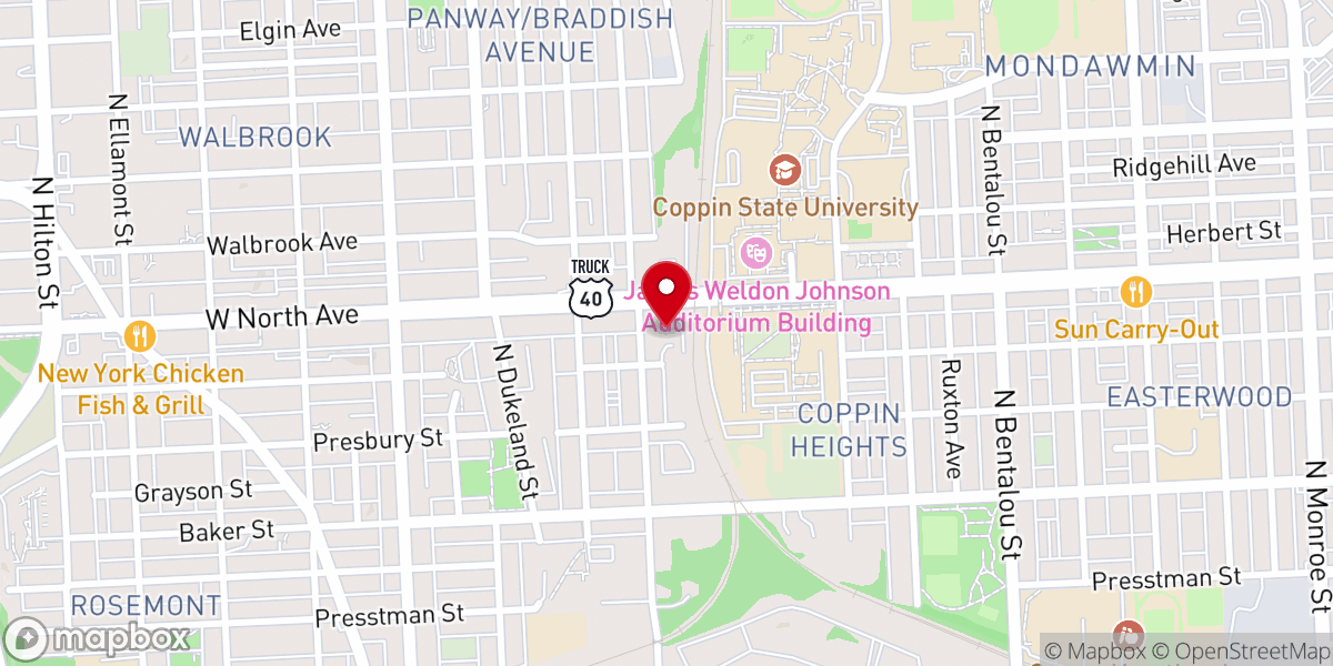 Map showing location of Mt Hebron Baptist Church