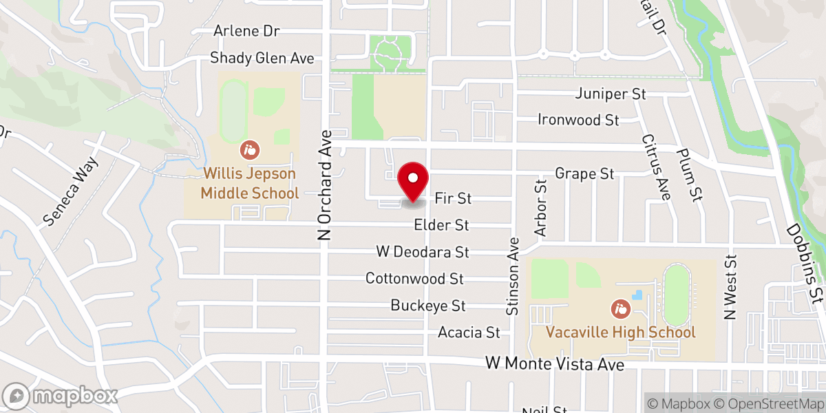 Map showing location of Vacaville Church of Christ