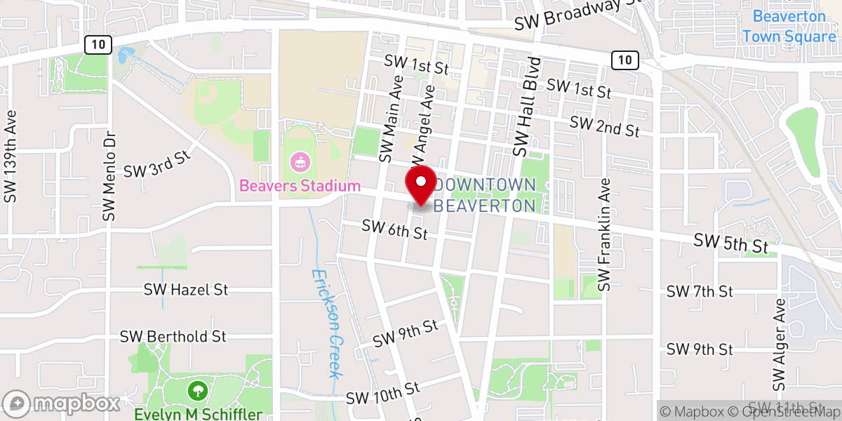 Map showing location of Unity of Beaverton Church