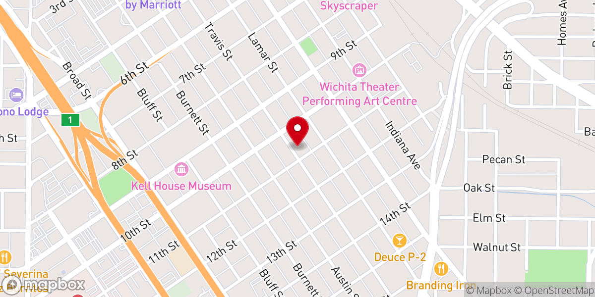Map showing location of First United Methodist Church of Wichita Falls