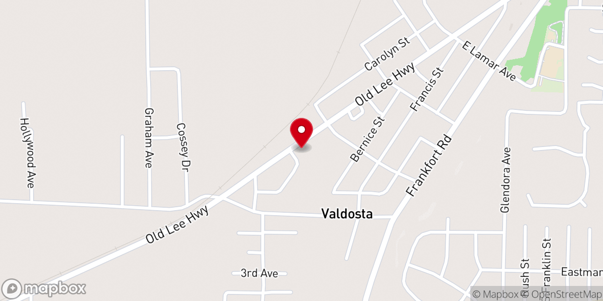 Map showing location of Valdosta Church of Christ