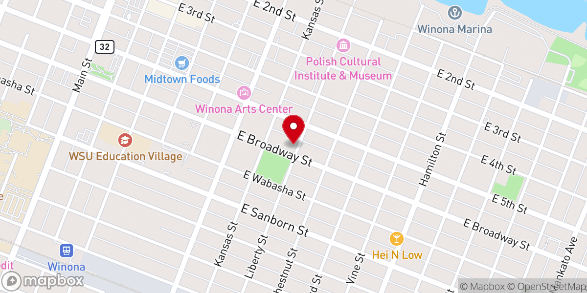 Map showing location of Saint Martin's Lutheran Church
