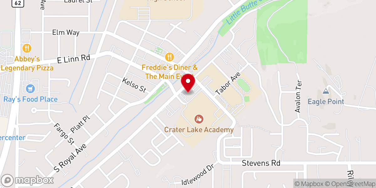Map showing location of Eagle Point Community Bible Church
