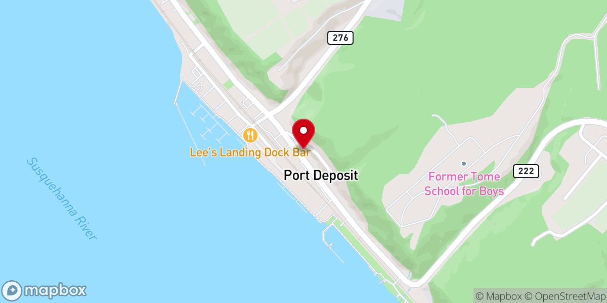 Map showing location of Port Deposit Presbyterian Church