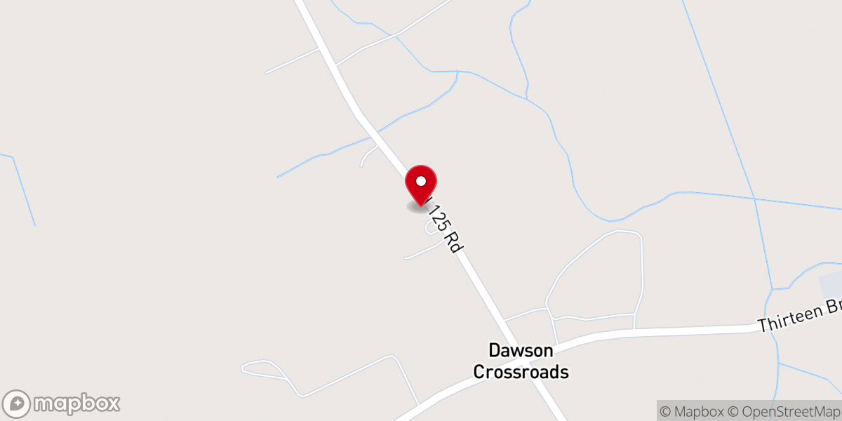 Map showing location of Cedar Creek Baptist Church
