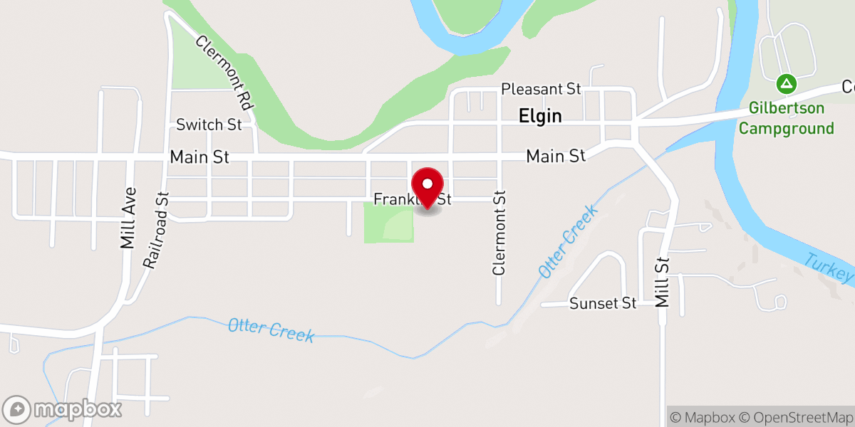 Map showing location of Elgin Lutheran Church Pastor Office