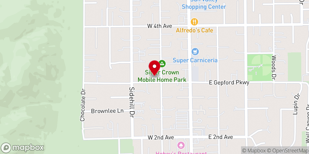 Map showing location of Hope Church of the Nazarene