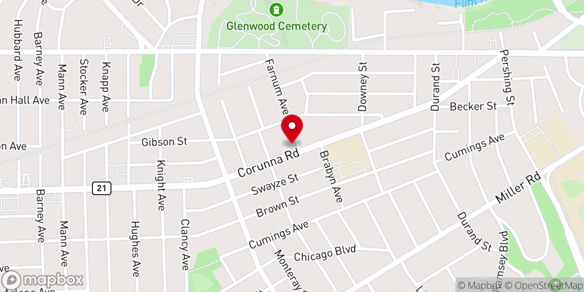 Map showing location of Grace Lutheran Church