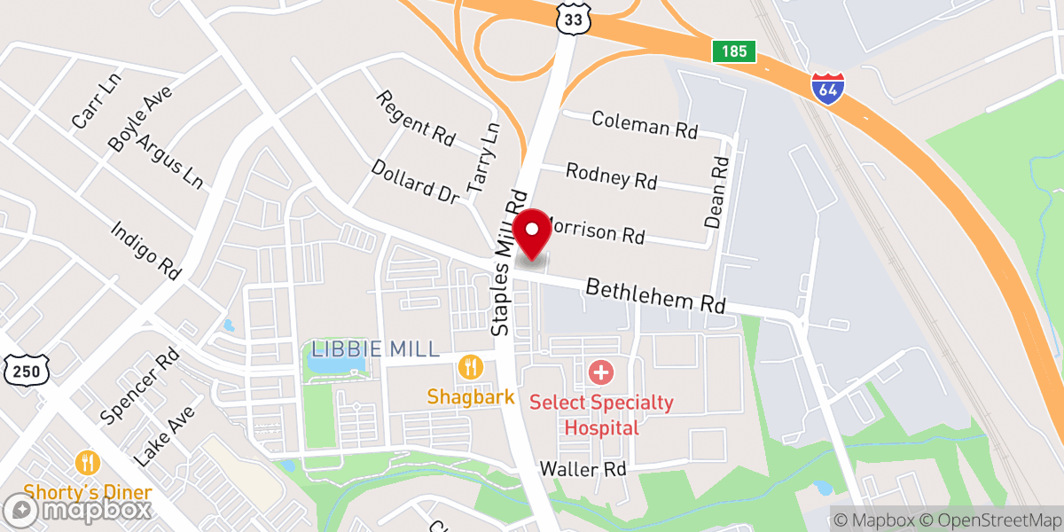Map showing location of Brookland United Methodist Church