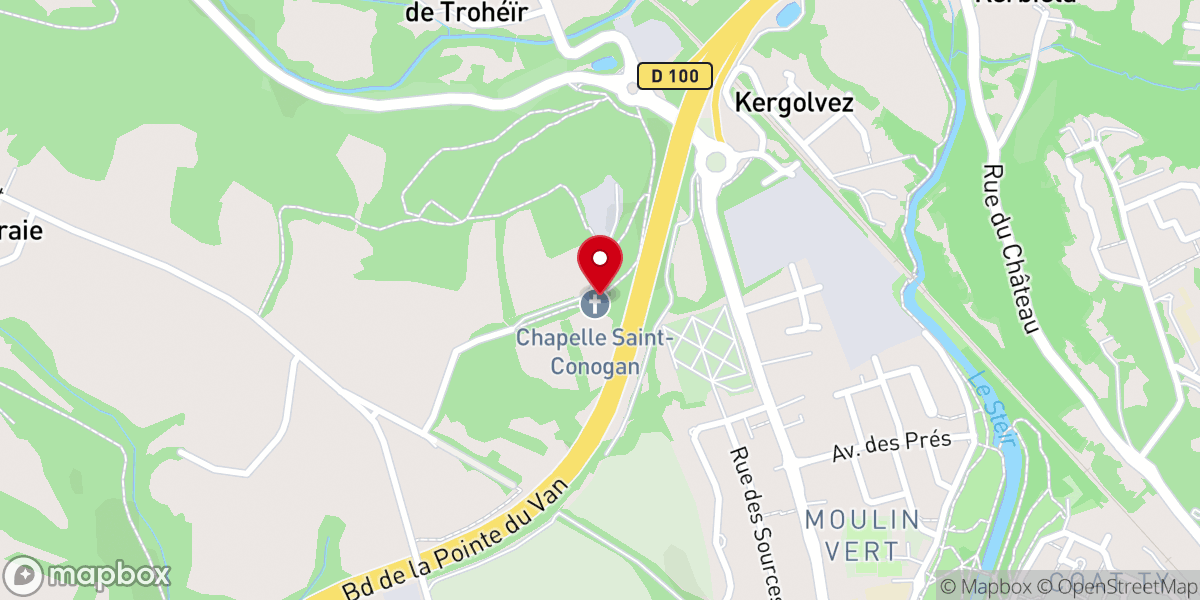 Map showing location of Chapelle privée Conogan