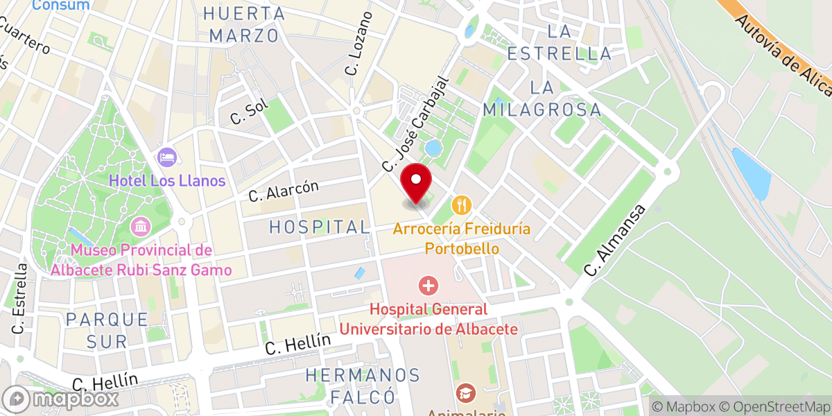 Map showing location of Parroquia de San Vicente de Paúl