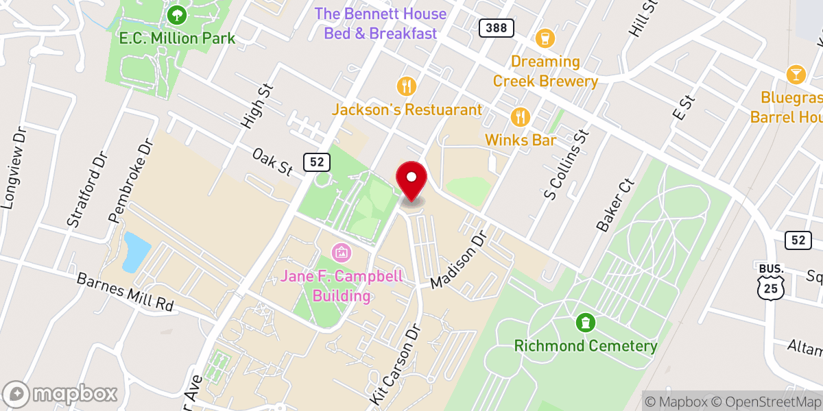 Map showing location of Immanuel Baptist Church Richmond Campus