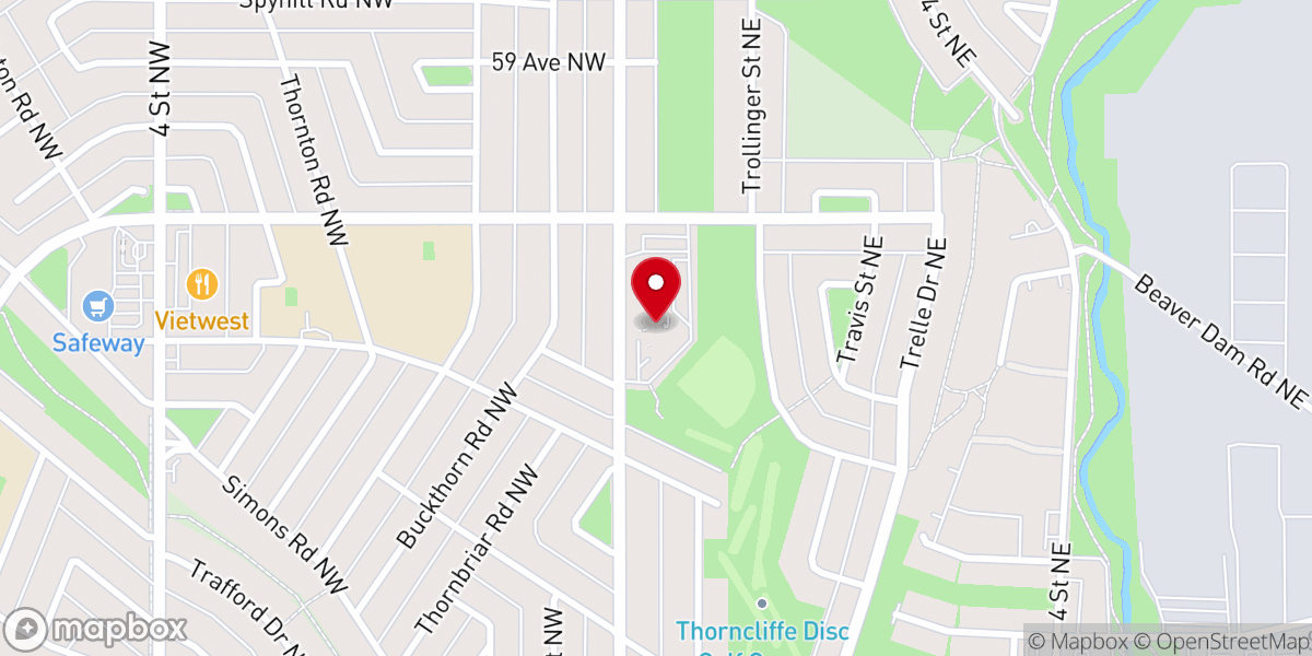 Map showing location of Our Saviour Anglican Church Calgary