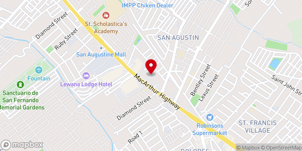 Map showing location of Jesus Is Lord Church San Fernando, Pampanga