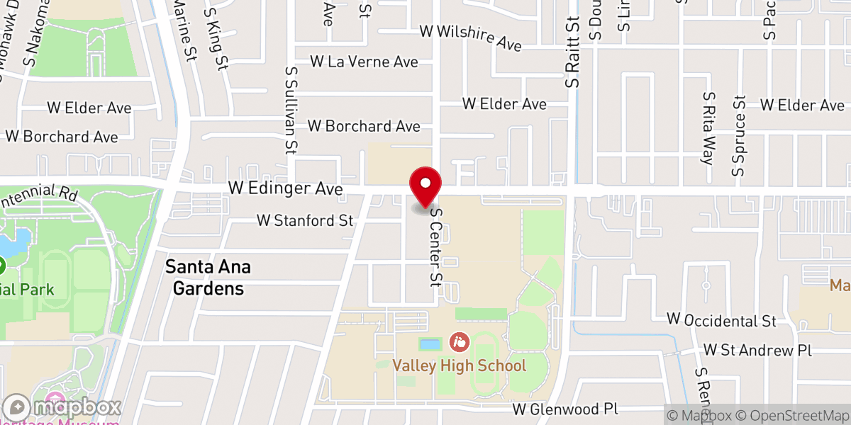Map showing location of Orange County Christian Assembly