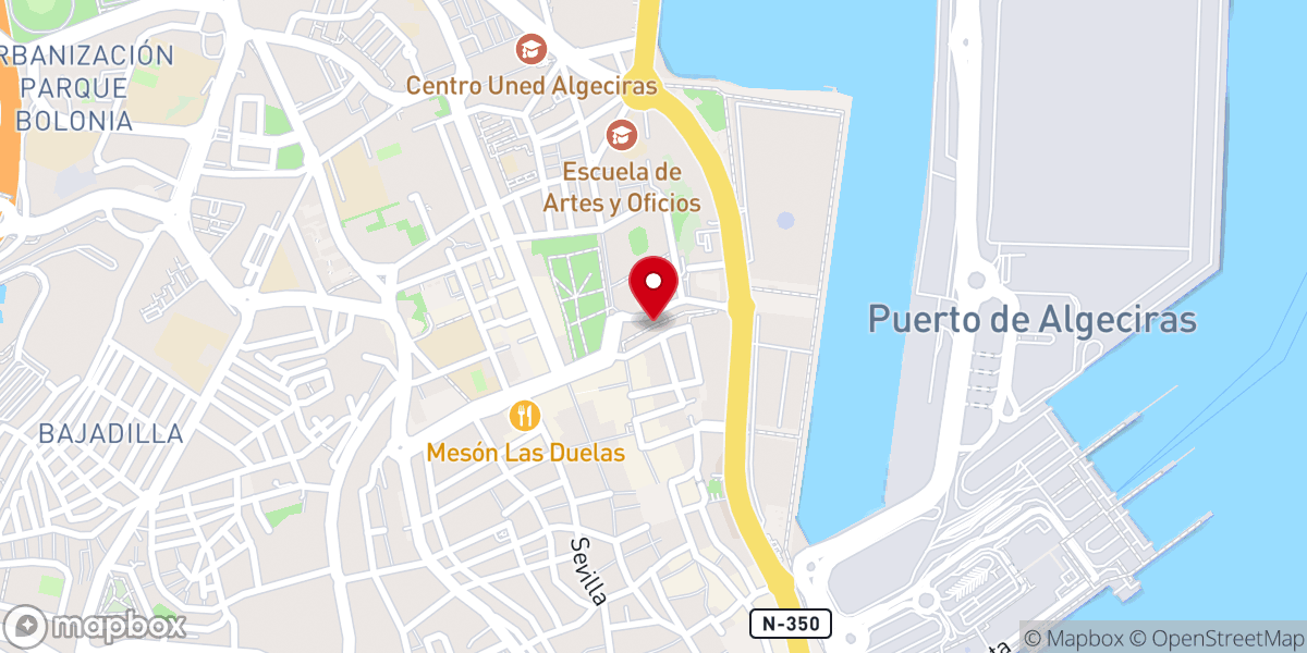 Map showing location of Recinto arqueológico de las Murallas Medievales Puerta de Gibraltar