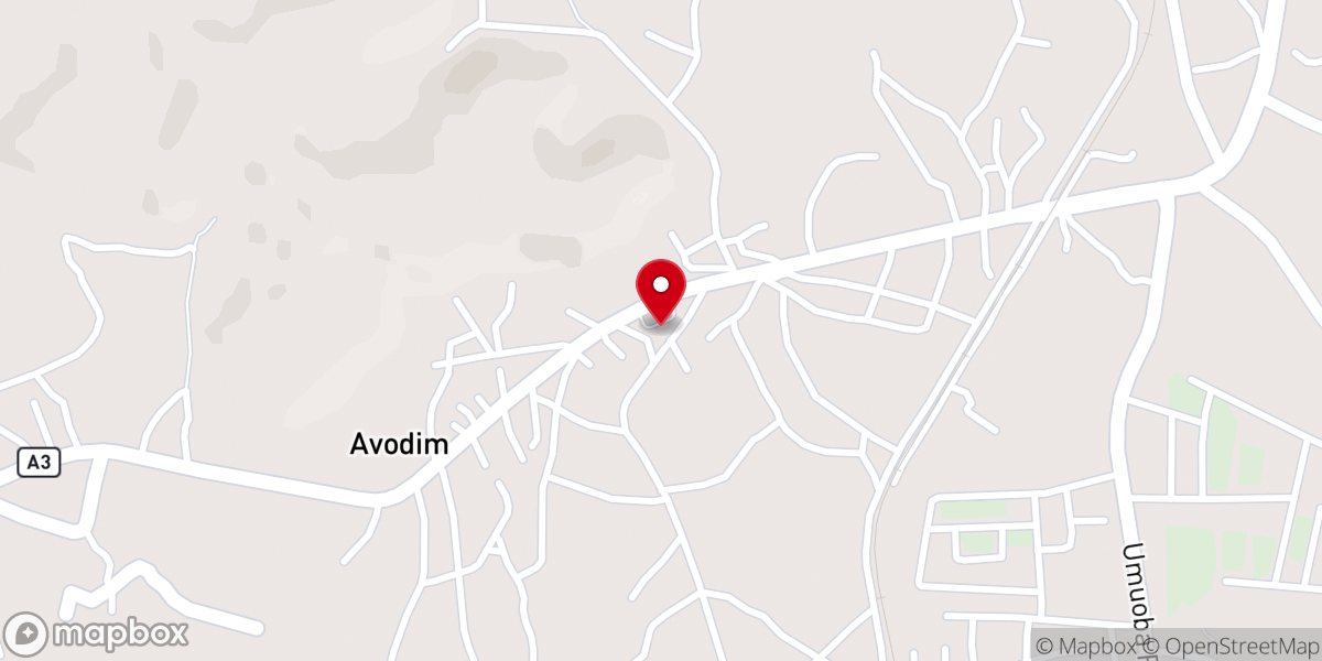 Map showing location of St. Charles Catholic Church, Old Umuahia