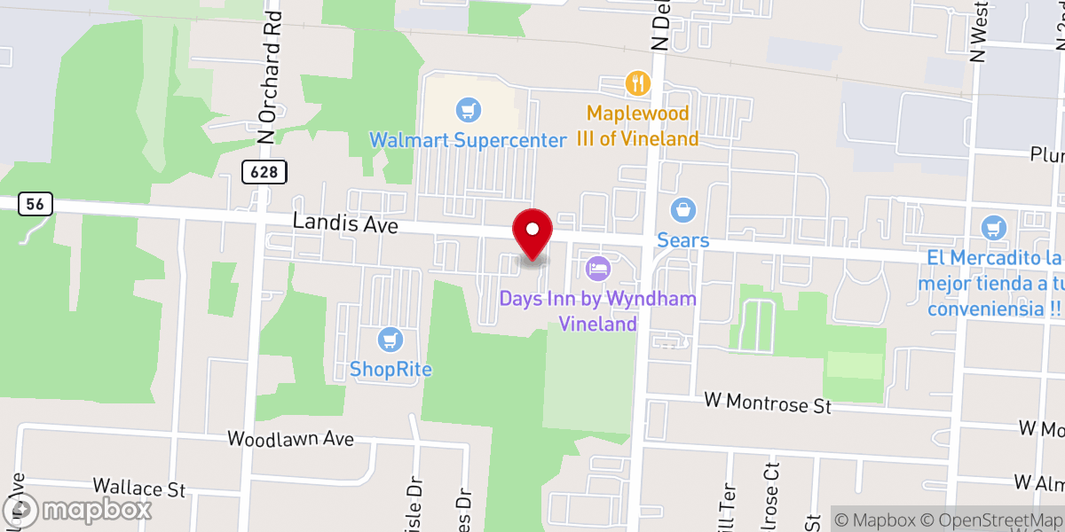 Map showing location of Living Hope Vineland