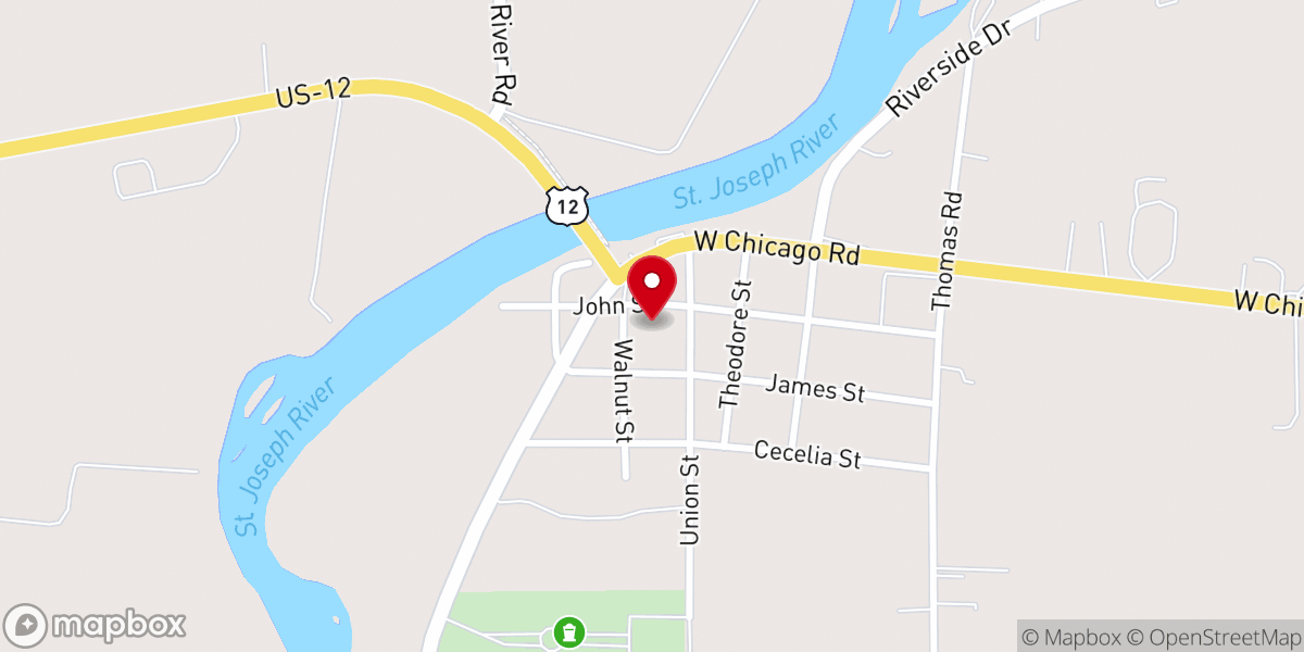 Map showing location of Mottville Community Church