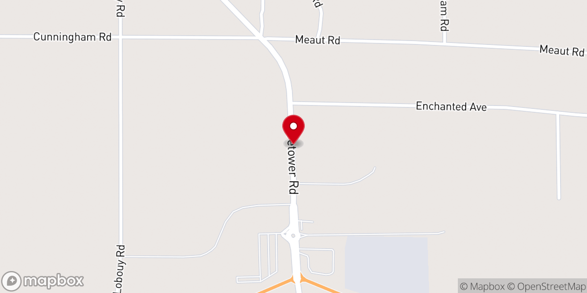 Map showing location of Highland Baptist Church